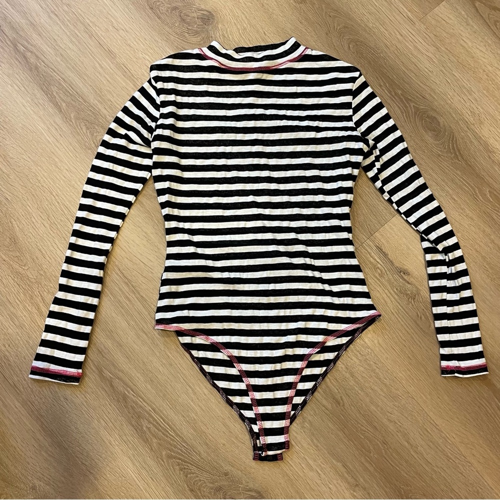 Disturbia Beetlejeuce Striped Bodysuit